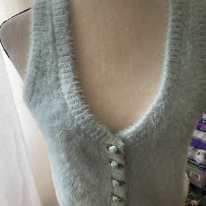 For love and lemons  baby blue mohair vest Sz small